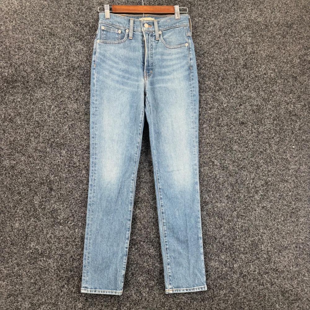Madewell High Rise Slim Straight Jeans Light Wash Blue Denim CKP476054235